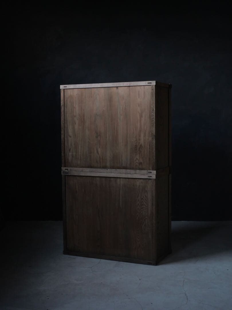 戸棚　食器棚　ケヤキ　収納棚　棚　古家具　古道具　アンティーク　昭和レトロ