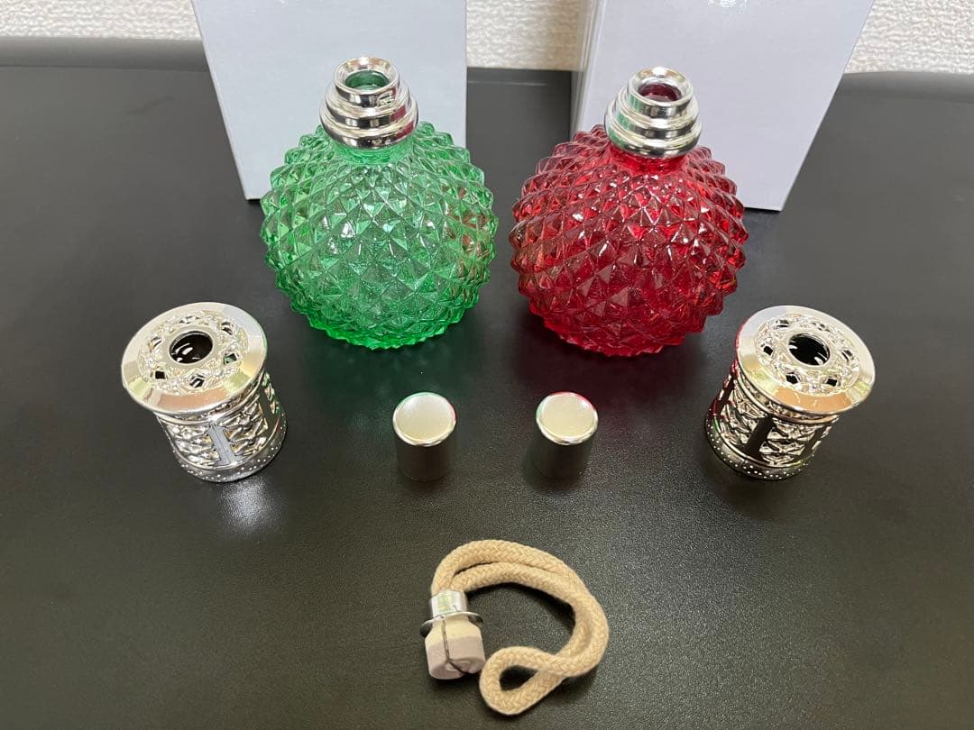 新品未使用ミニランプ　ランプベルジェオイル 使用可能　2個セット　緑と赤
