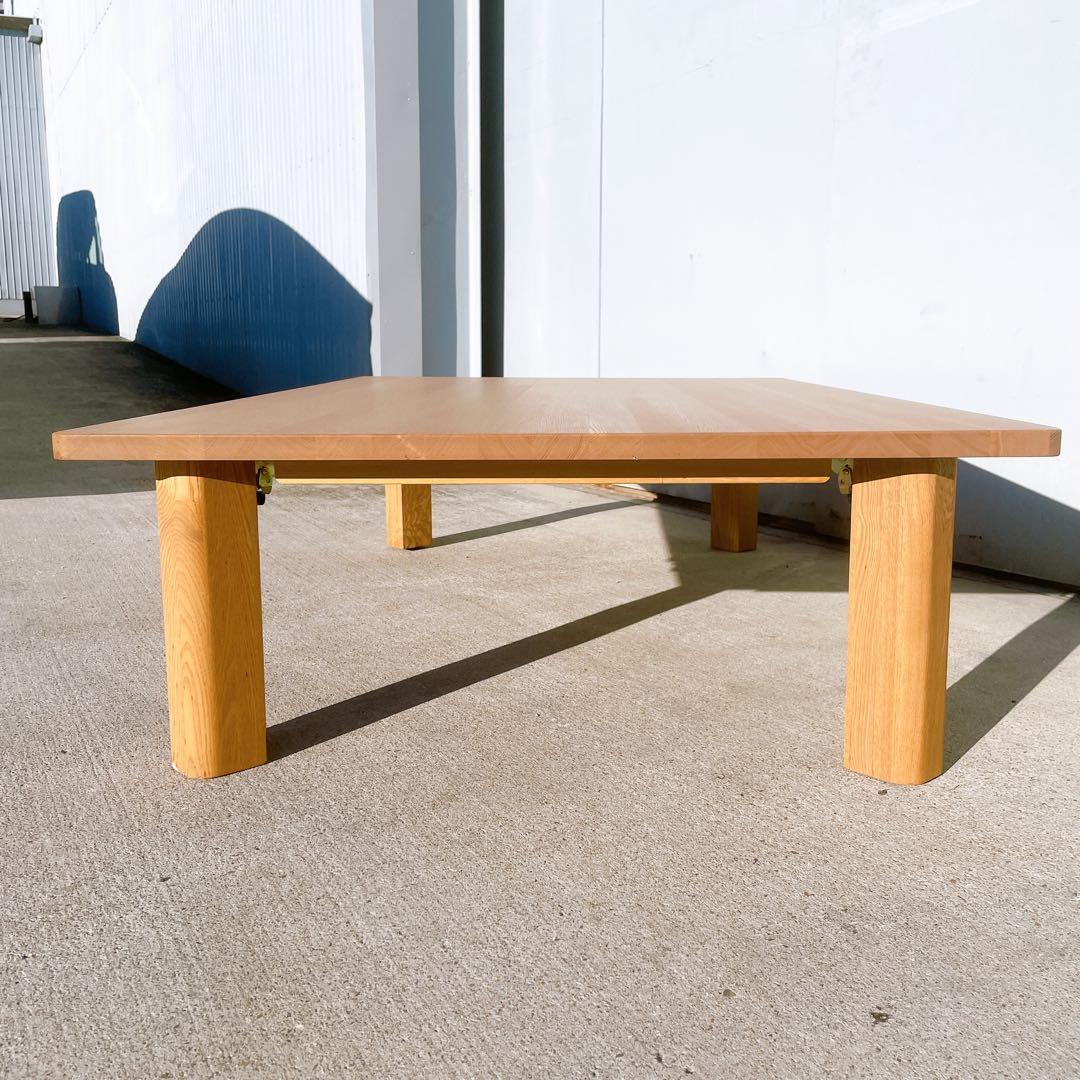 【美品送料込】高級タモ材 折り畳みローテーブル センターテーブル 天然木 座卓