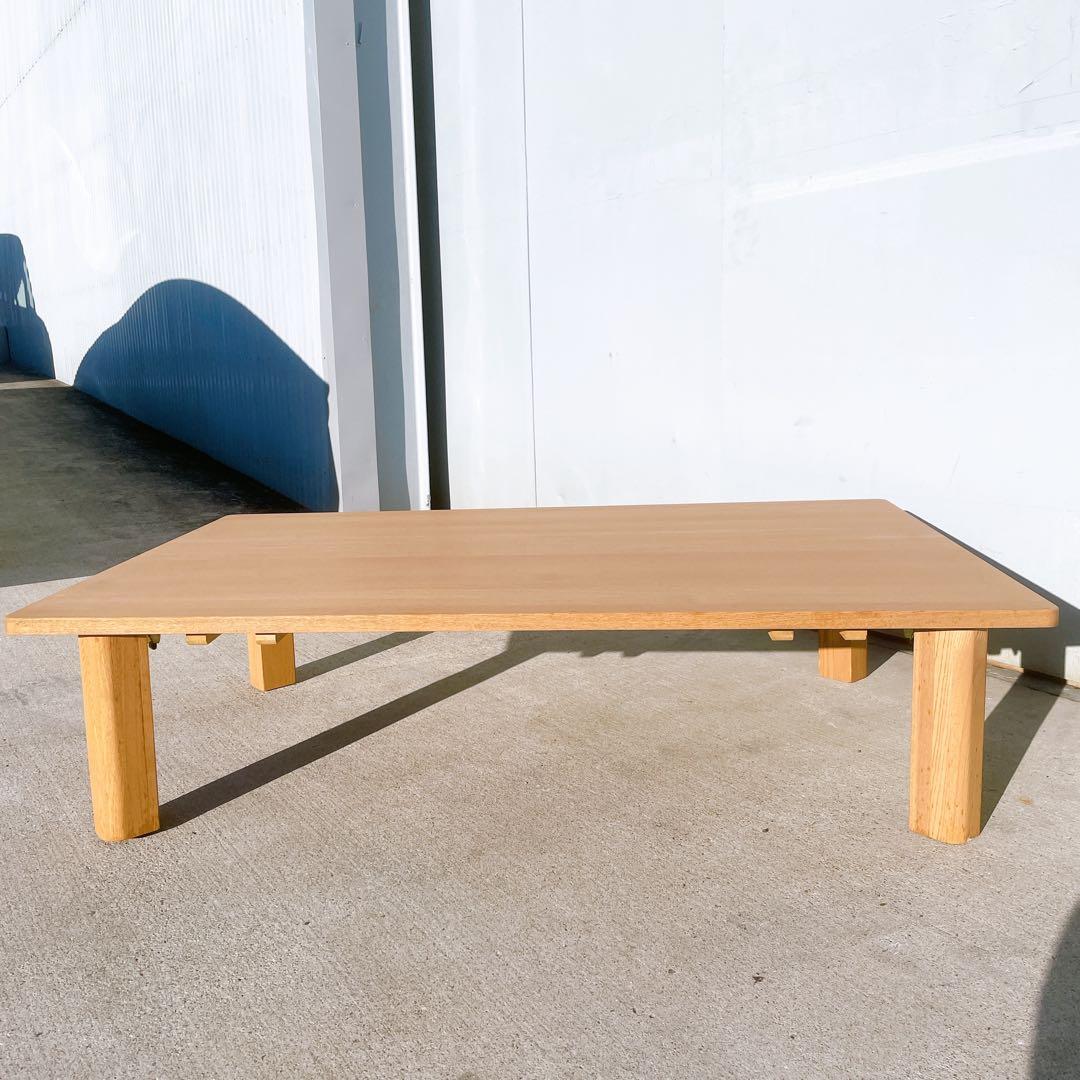 【美品送料込】高級タモ材 折り畳みローテーブル センターテーブル 天然木 座卓