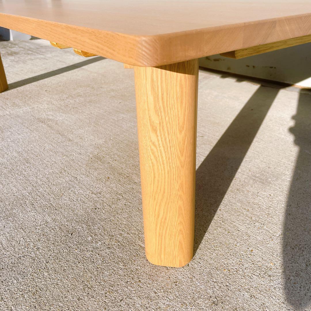 【美品送料込】高級タモ材 折り畳みローテーブル センターテーブル 天然木 座卓