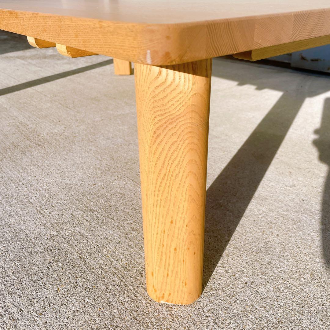 【美品送料込】高級タモ材 折り畳みローテーブル センターテーブル 天然木 座卓