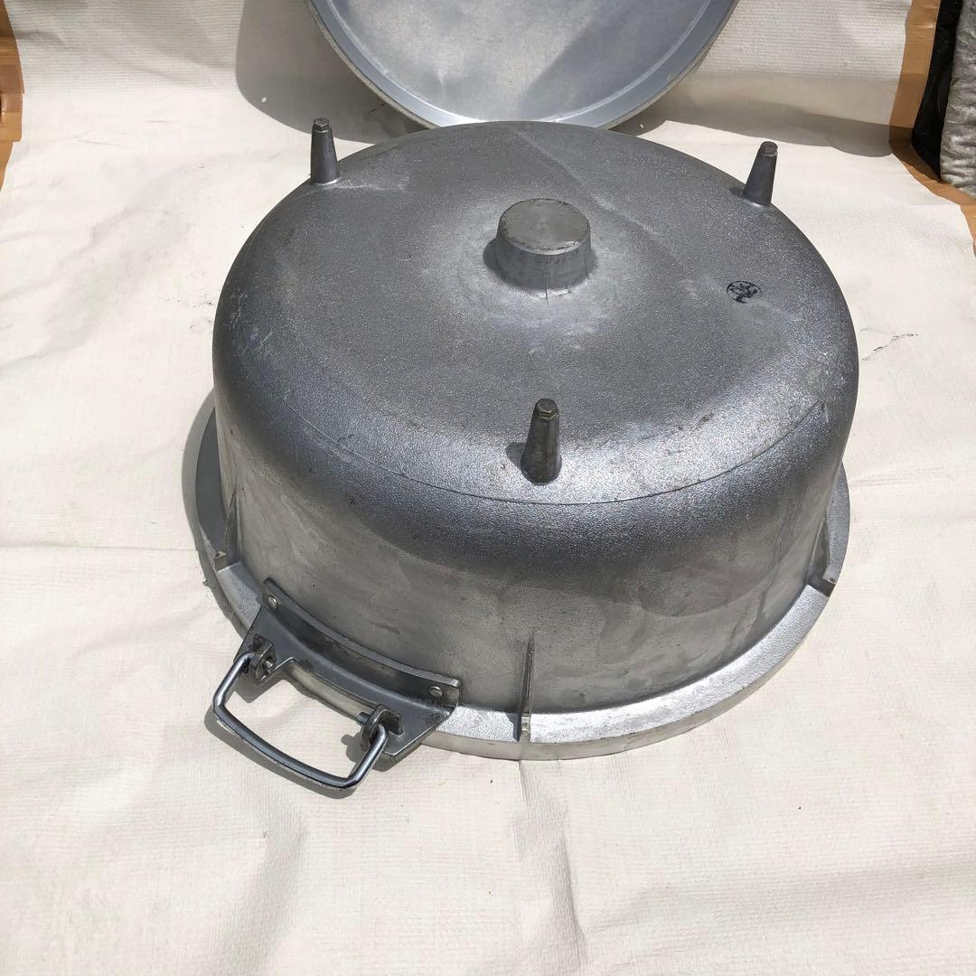 両手鍋アルミ鍋　大鍋　蓋付きキャンプ アウトドア　炊き出しBBQ 厨房計量目盛付