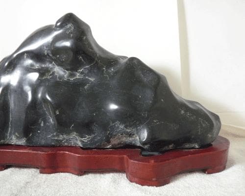 希少　美品　蛇紋石　鑑賞石　台座付き