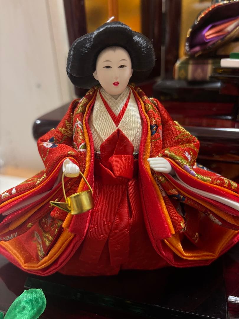 久月 雛人形 収納三段屏風オルゴール付き
