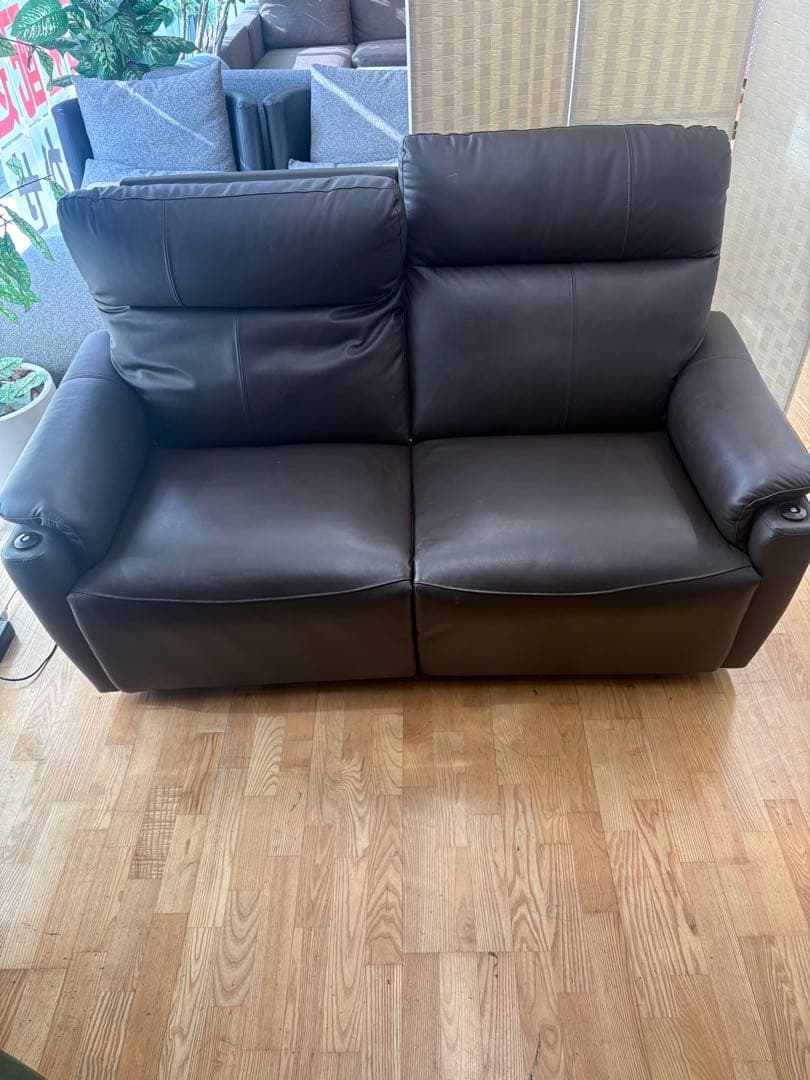 M070電動リクライニングソファ 1600mm幅 ダークブラウン