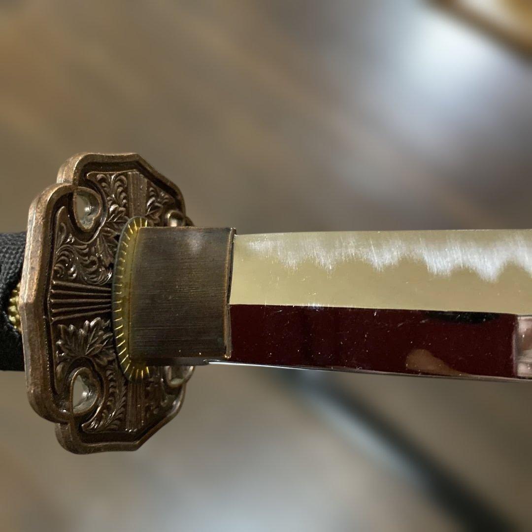 模造大刀 黒柄 太刀鍔 黒梨地鞘