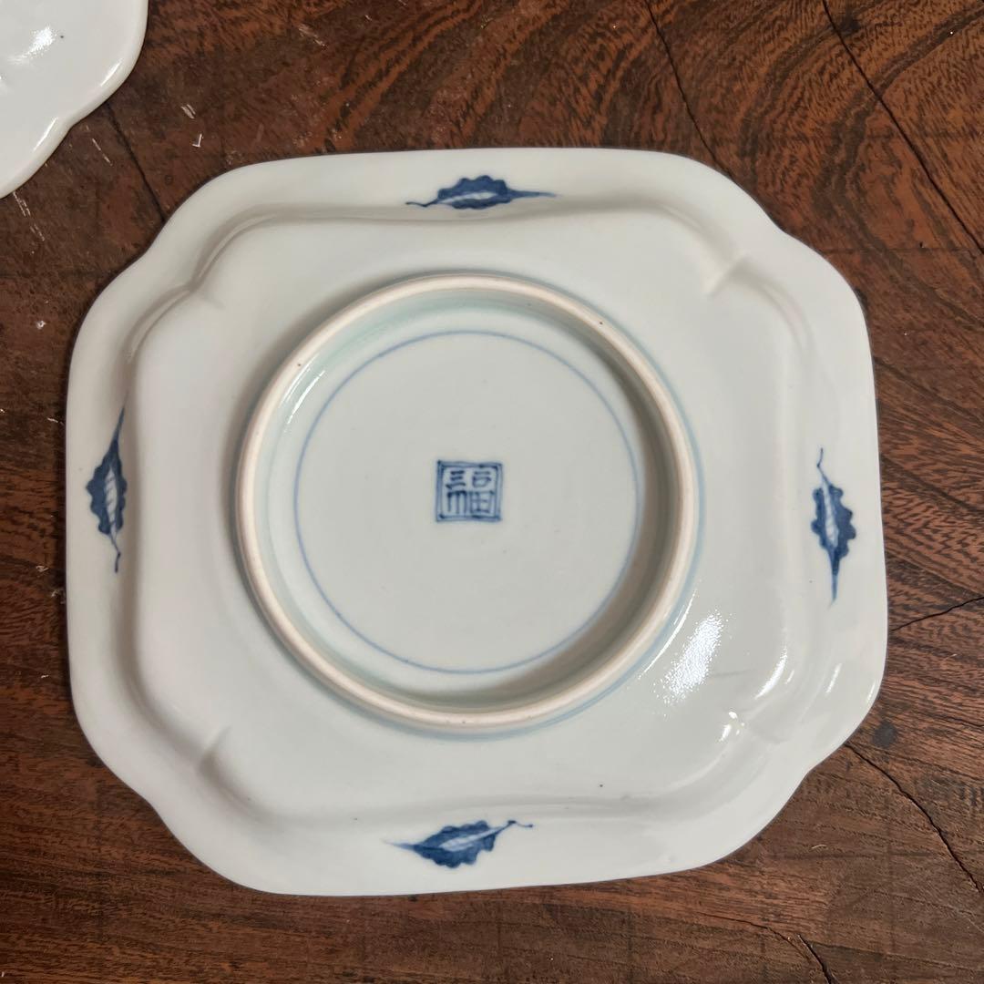 渡邊心平 人物文方角小皿 未使用品 2枚セット 正木春蔵 魯山 銀座日日