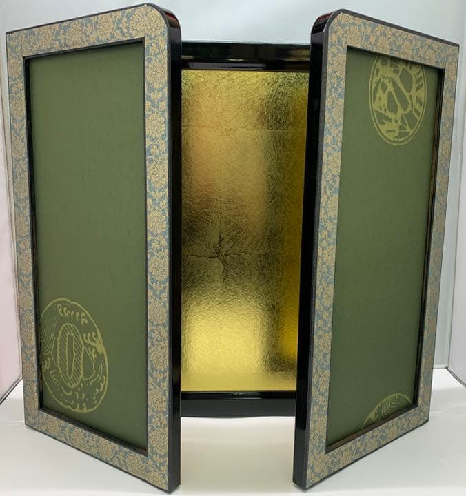 御屏風　12号　五月三曲枠屏風　新箔押　BE0223 519512