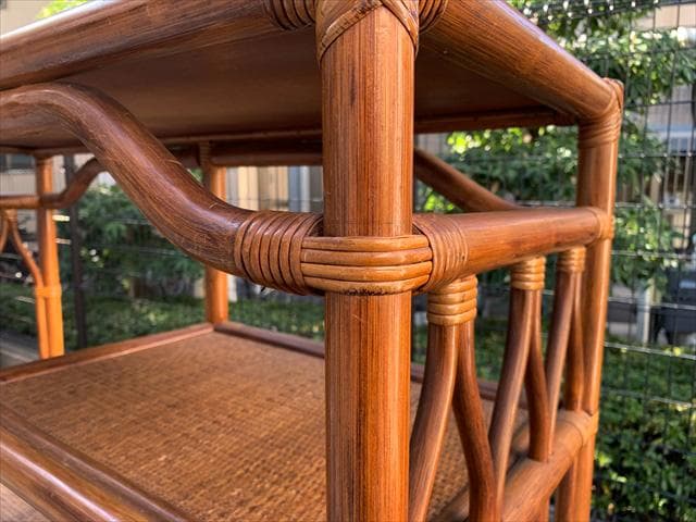 昭和レトロポップ｜ヴィンテージラタン｜オープンシェルフ｜キャビネット｜