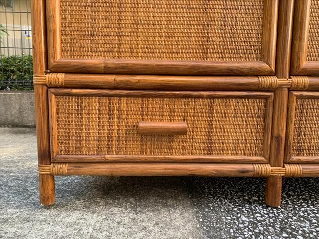 昭和レトロポップ｜ヴィンテージラタン｜オープンシェルフ｜キャビネット｜