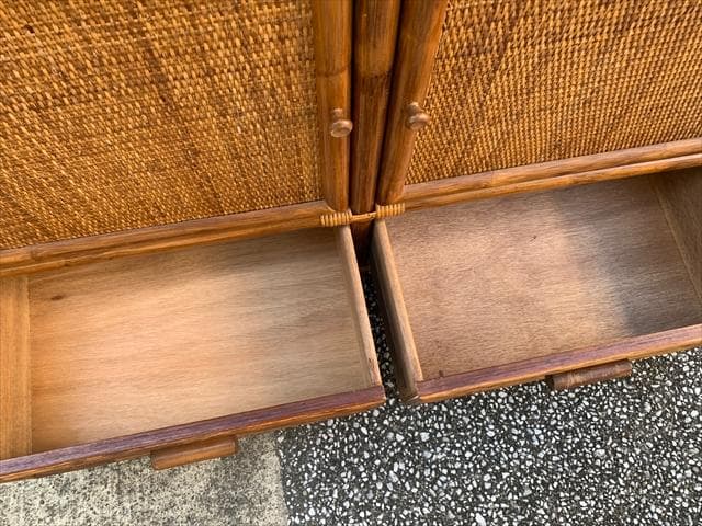 昭和レトロポップ｜ヴィンテージラタン｜オープンシェルフ｜キャビネット｜