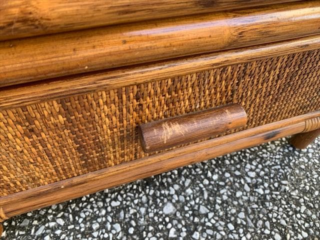 昭和レトロポップ｜ヴィンテージラタン｜オープンシェルフ｜キャビネット｜