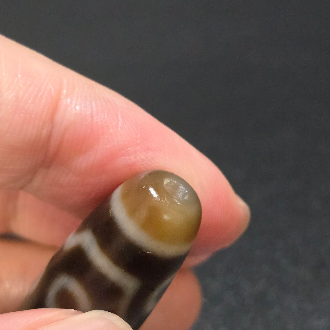 A3 老礦三色天珠　七眼　天珠　美品　天然石　鉱物　風水　開運　御守　チベット