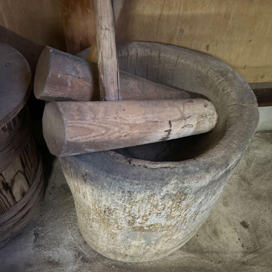 木製 臼・杵 ２本セット　レトロ