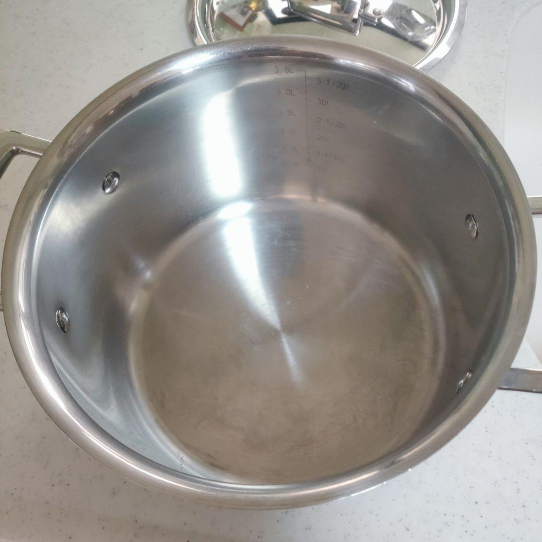 LE CREUSET ル・クルーゼ ステンレス蓋付き両手鍋 4L