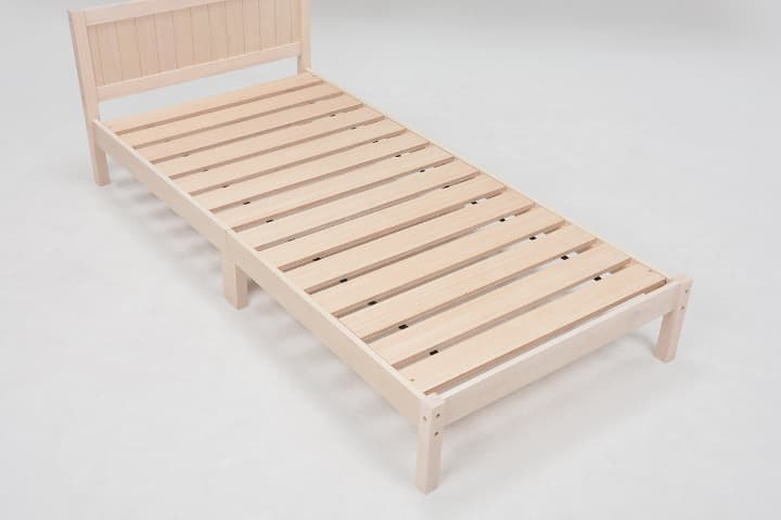 パイン材　ホワイトウォッシュ　シングルベッド