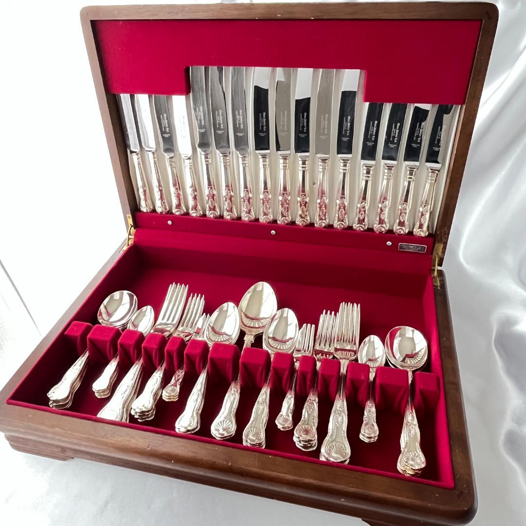 【Eben Parker】キングスパターンのディナーセット 8名用66本組