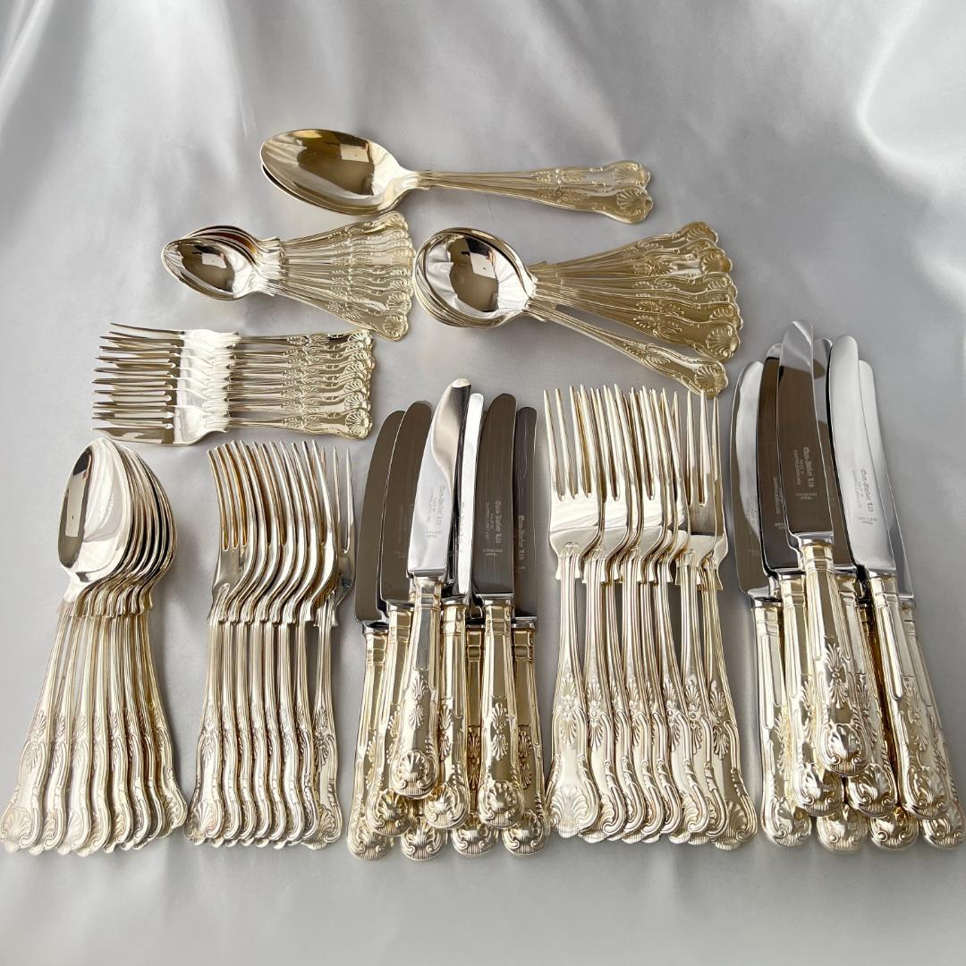 【Eben Parker】キングスパターンのディナーセット 8名用66本組