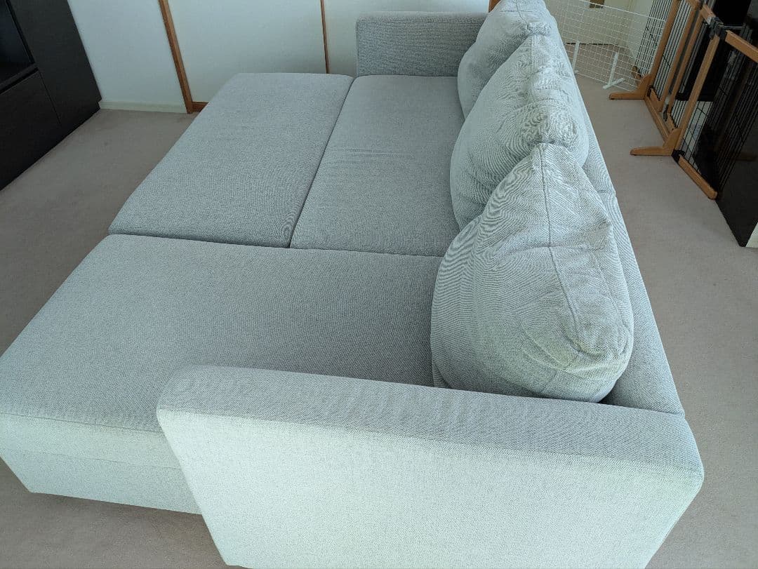 布張りカウチソファベッド(ノアーク2 GY)