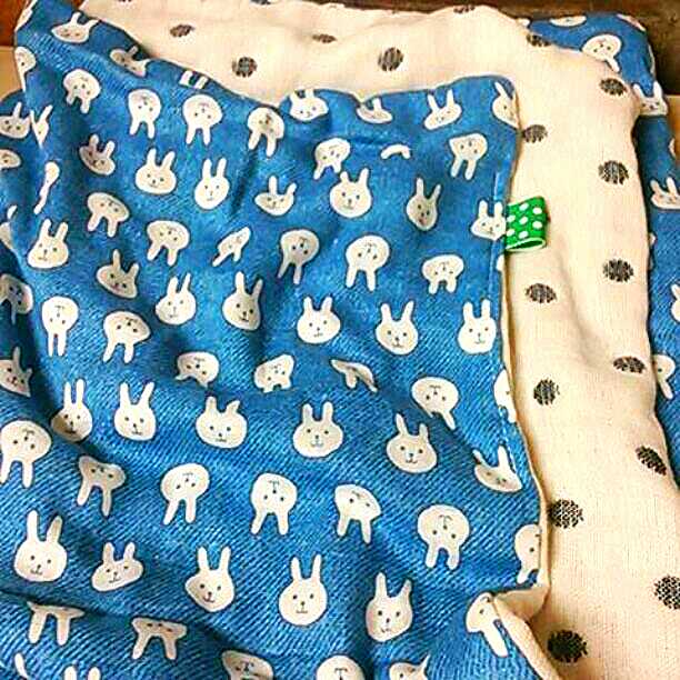 専用♥みかん特価♥８重ガーゼちびブランケット♥うさデニム♥
