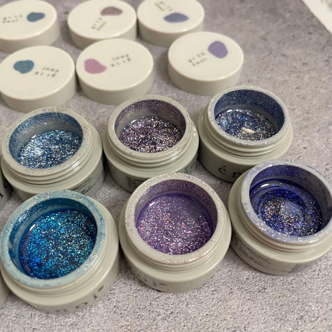 開封品】ギャリッター寒色10色 enoi エノイ,カラーチャート付き