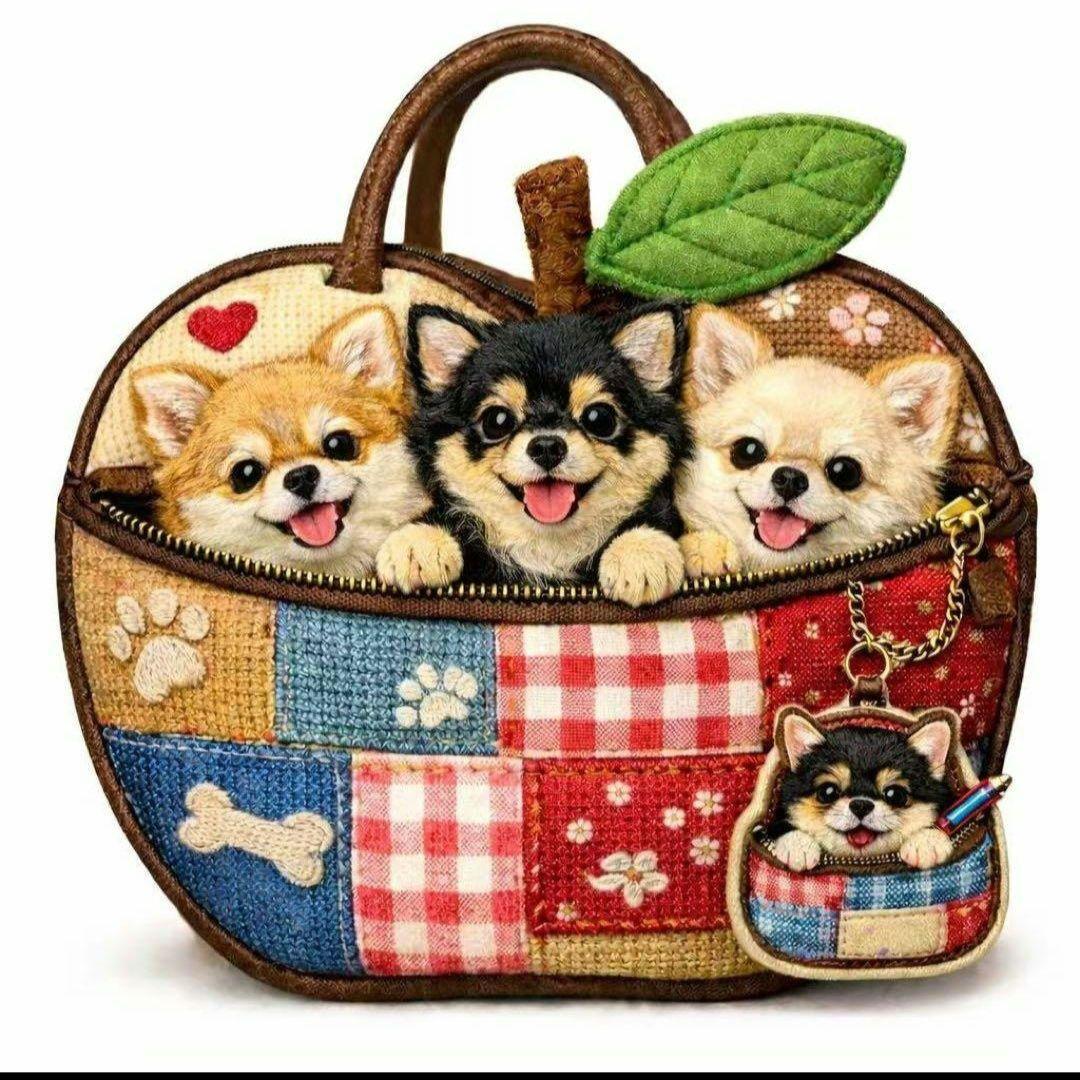 可愛い犬パネル生地　ハンドメイド