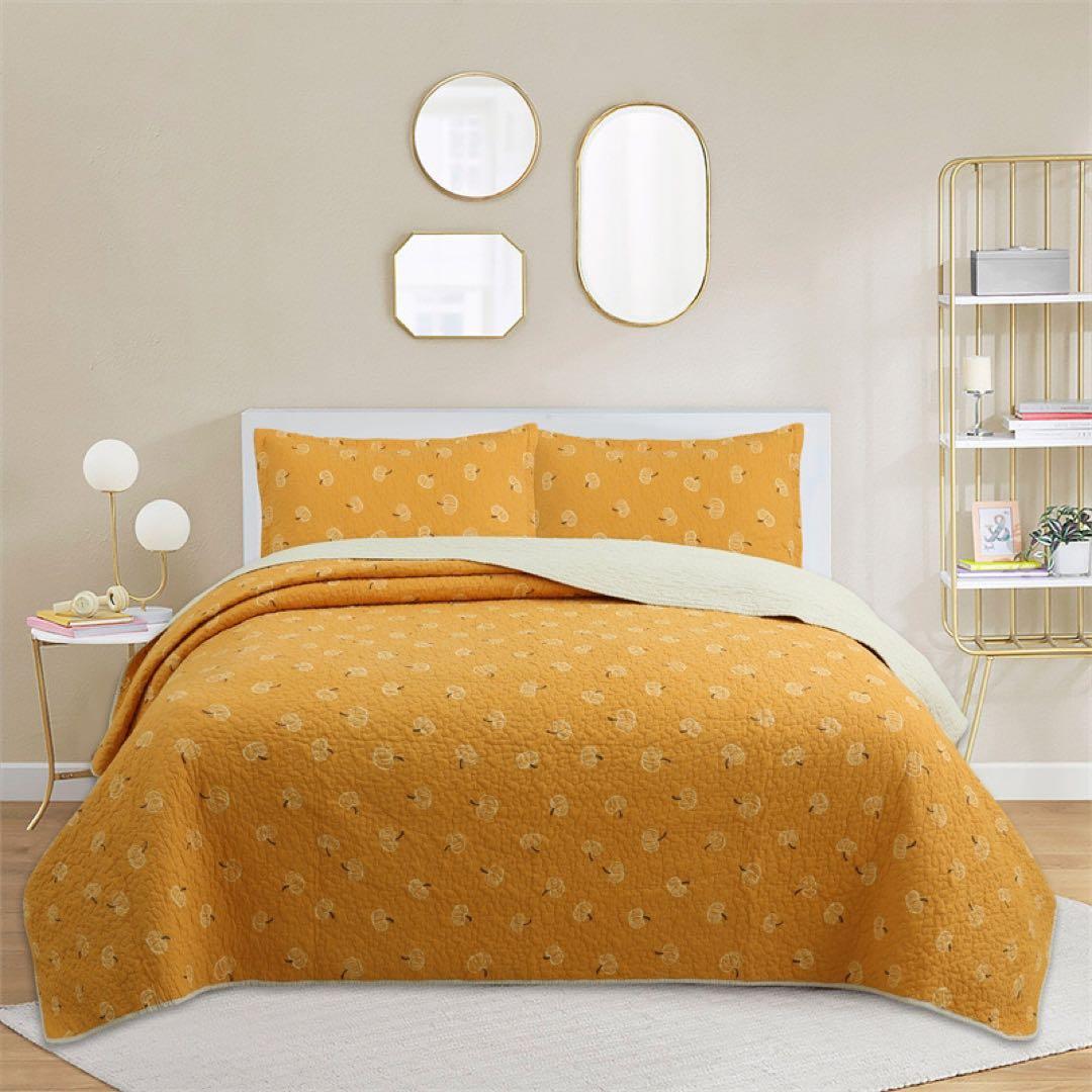 キルトベッドカバー3点セット綿マルチカバー キルティング 221