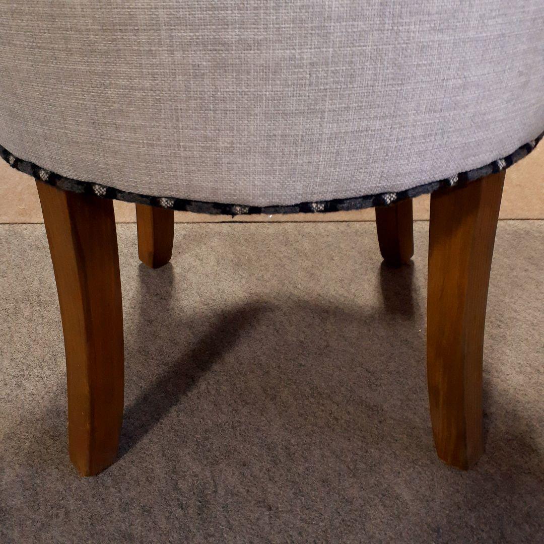 輸入家具　モノトーンチェア　パッチワークデザイン　グレー&ホワイト　２脚セット