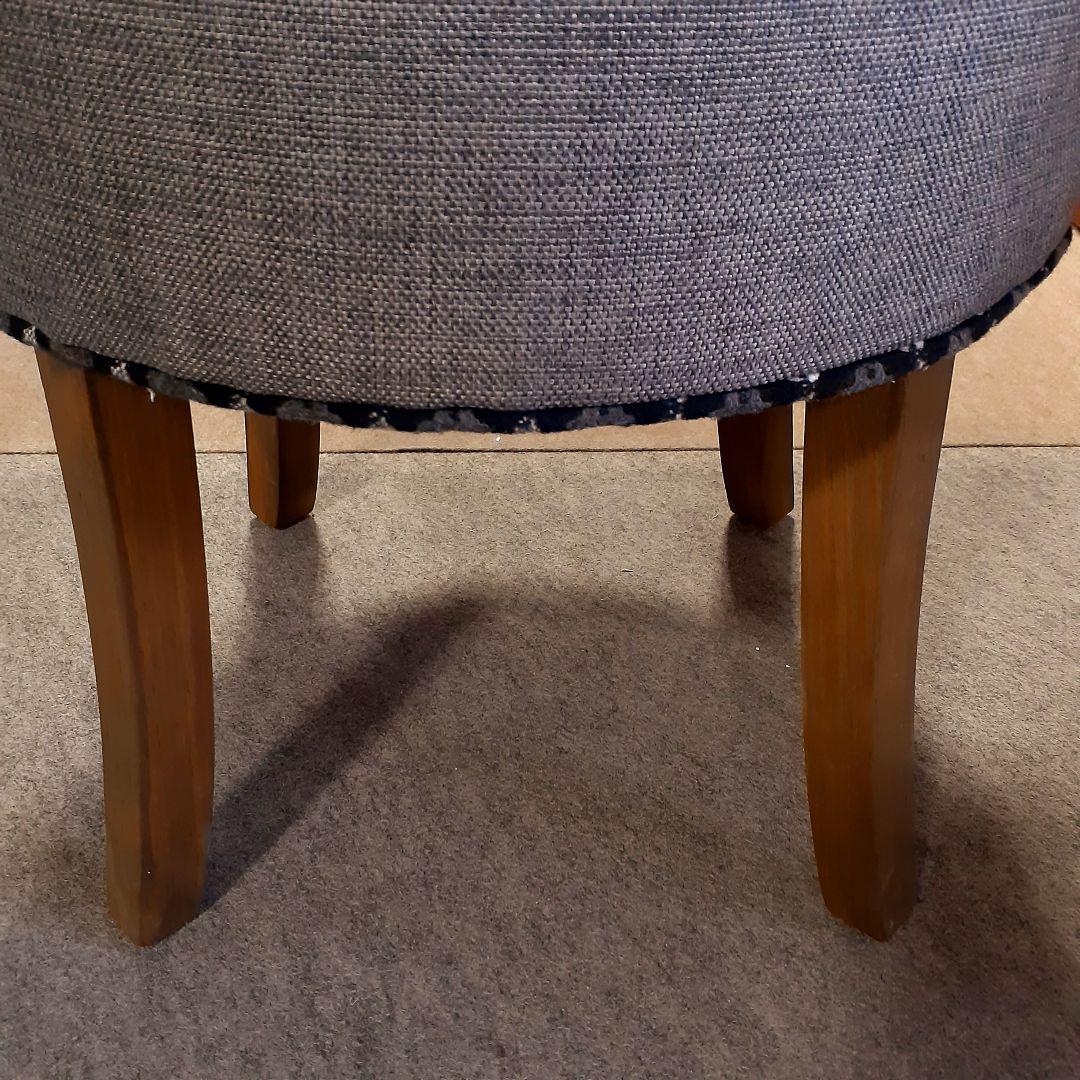 輸入家具　モノトーンチェア　パッチワークデザイン　グレー&ホワイト　２脚セット