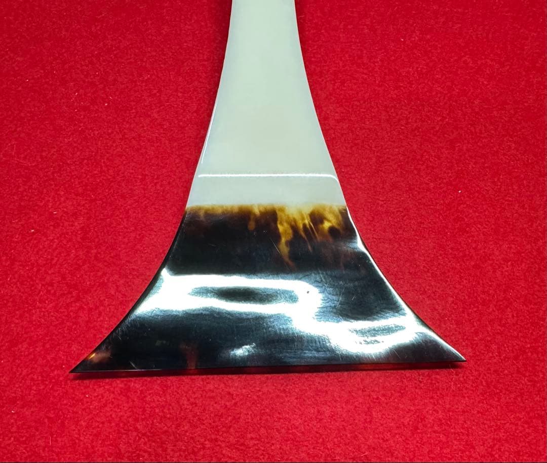 三味線撥45 鼈甲光沢仕上げ 181.7g 全長21.8 開き11.4 虫食無し