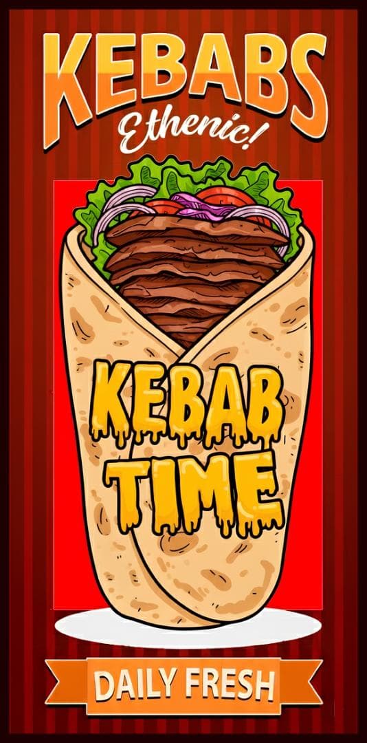 Lサイズ】ケバブ 焼肉 エスニック 看板 置物 アメリカン雑貨 ライトBOX