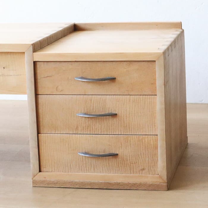 アンティーク 引き出し5杯 メープル材 文机 古家具 無垢材 カエデ