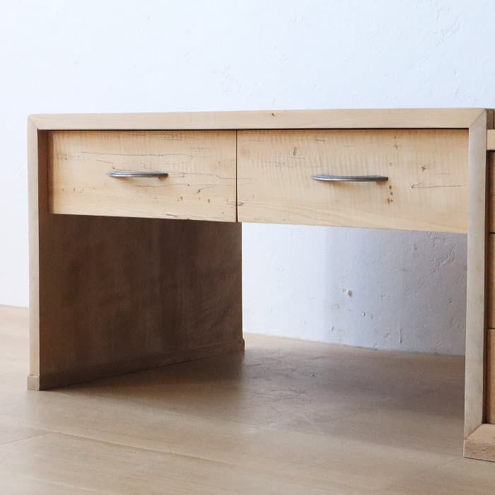 アンティーク 引き出し5杯 メープル材 文机 古家具 無垢材 カエデ