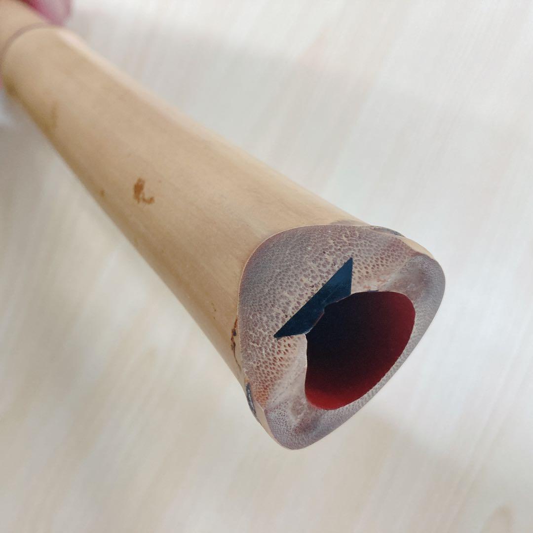 尺八 晴邦作 竹製 6穴 本体 2点セット ケース付