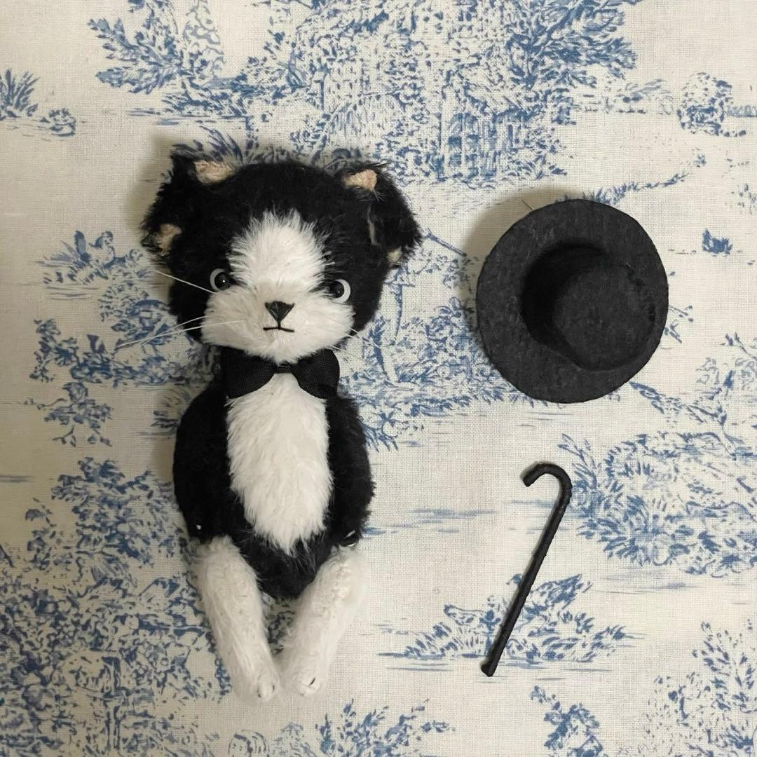 紳士帽ワンワン アーティストベア 海外作家様 ハンドメイド ぬいぐるみ 置物