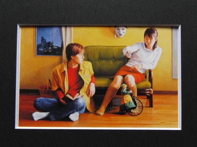 弥富節子、【マリオネット】、希少な額装用画集より、新品額装付、状態