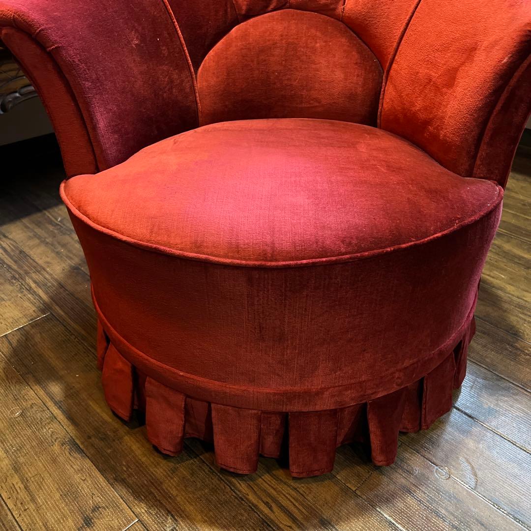 k224r119 横浜ダニエル ティファ二ー 赤いベルベットの シングルソファ