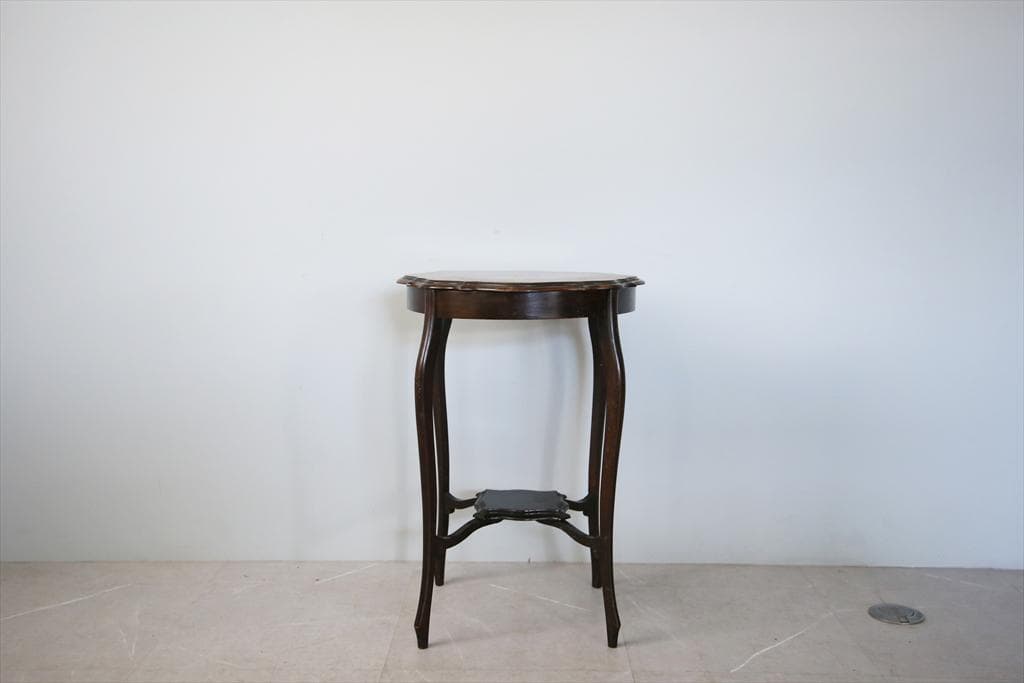 英国アンティーク木製サイドテーブル/オケージョナル机/飾り棚/花台(91-117