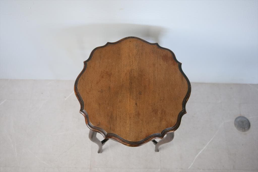 英国アンティーク木製サイドテーブル/オケージョナル机/飾り棚/花台(91-117