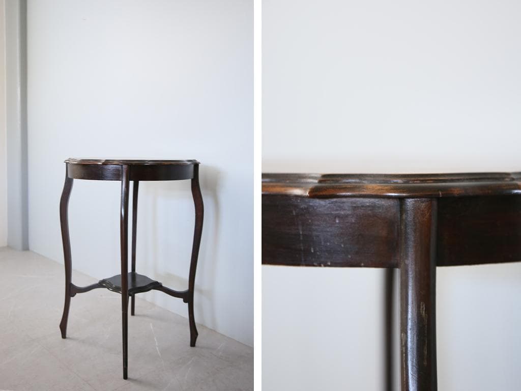 英国アンティーク木製サイドテーブル/オケージョナル机/飾り棚/花台(91-117