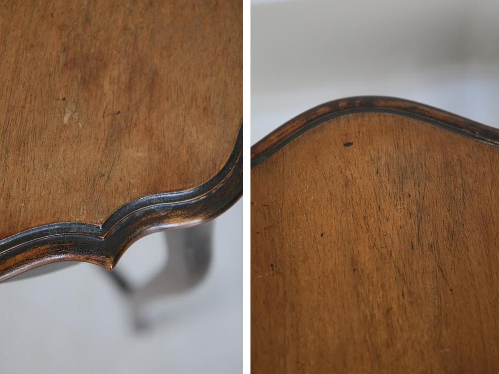 英国アンティーク木製サイドテーブル/オケージョナル机/飾り棚/花台(91-117