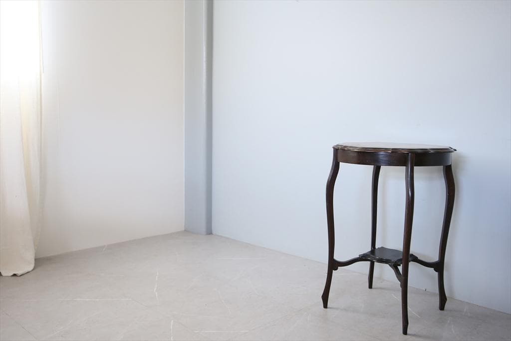 英国アンティーク木製サイドテーブル/オケージョナル机/飾り棚/花台(91-117