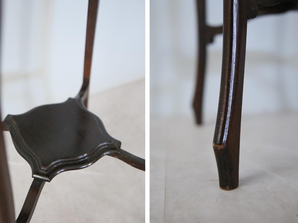 英国アンティーク木製サイドテーブル/オケージョナル机/飾り棚/花台(91-117