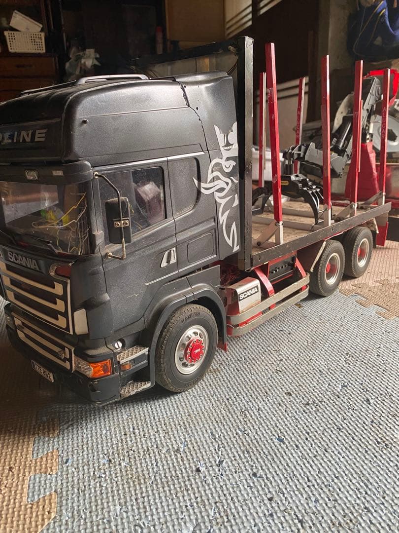 タミヤ　1/14 スカニア原木運搬フルトレーラー仕様　フルオペ