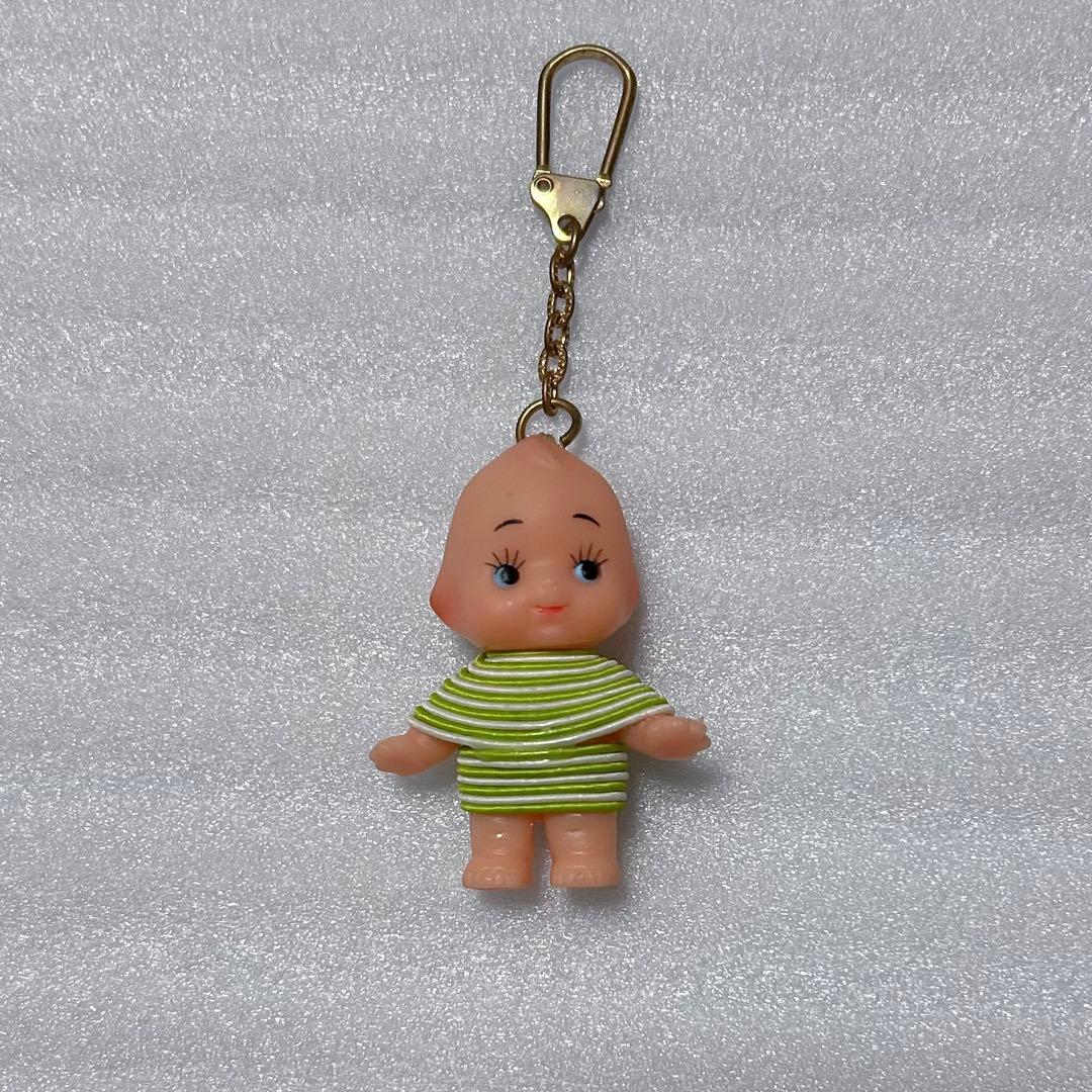 コスチュームキューピー人形 ストラップ 緑 グリーン ボーダー柄 平成