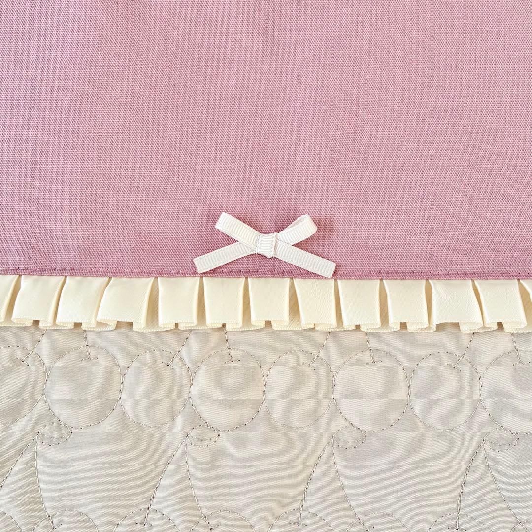 入園入学4点セット　ハートキルティング　ローズピンク　お着替え袋M