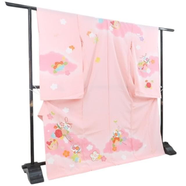 新品 仮絵羽 七五三 ７歳 女の子 ハーフ成人式 正絹 着物 四つ身 4637