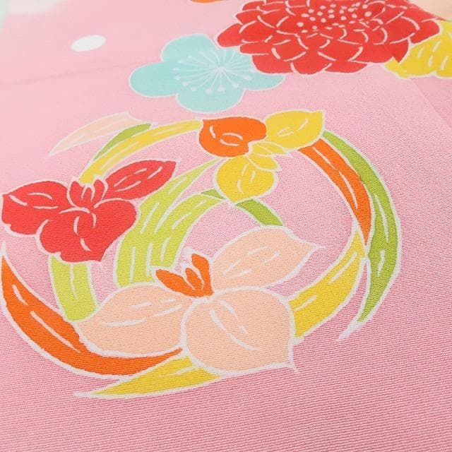 新品 仮絵羽 七五三 ７歳 女の子 ハーフ成人式 正絹 着物 四つ身 4637