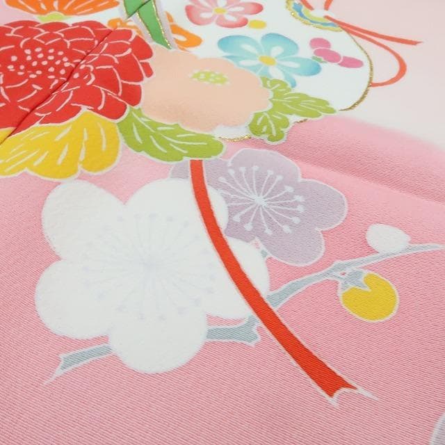 新品 仮絵羽 七五三 ７歳 女の子 ハーフ成人式 正絹 着物 四つ身 4637